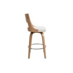 MILIBOO Tabouret De Bar Vintage Pivotant Bois GARBO - Bois Clair / Blanc - Bois Clair / Blanc -France MILIBOO Soldes 2022 15117574 3