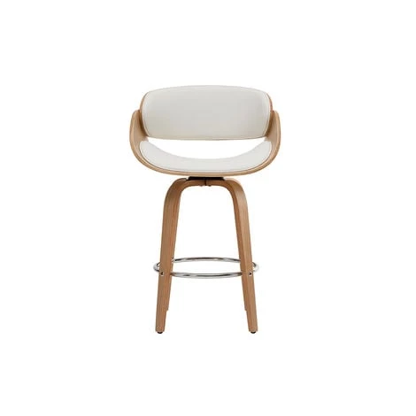 MILIBOO Tabouret De Bar Pivotant Bois 65 Cm BENT - Bois Clair / Blanc - Bois Clair / Blanc 3 MILIBOO Tabouret De Bar Pivotant Bois 65 Cm BENT - Bois Clair / Blanc - Bois Clair / Blanc