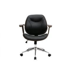 MILIBOO Chaise De Bureau Design Bois YORKE - Noyer / Noir - Noyer / Noir