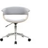 MILIBOO Fauteuil De Bureau Design Tissu Gris Et Bois Clair OKTAV - Gris Clair