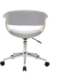 MILIBOO Fauteuil De Bureau Design Tissu Gris Et Bois Clair OKTAV - Gris Clair -France MILIBOO Soldes 2022 15117584 4