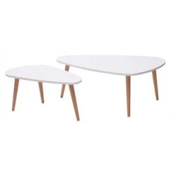 MILIBOO Tables Basses Design Bois (lot De 2) ARTIK - Blanc - Blanc -France MILIBOO Soldes 2022 15189331 3