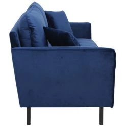 MILIBOO Canapé 3 Places En Velours Bleu BEKA - Bleu Foncé Velours -France MILIBOO Soldes 2022 15189361 3