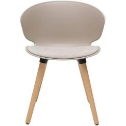 MILIBOO Chaise Design Bois WING - Taupe - Taupe