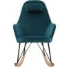 MILIBOO Rocking Chair En Tissu Avec Pieds Métal JHENE - Bleu Pétrole Velours - Bleu Pétrole Velours -France MILIBOO Soldes 2022 15542448 1