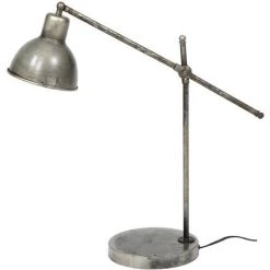 MILIBOO Lampe à Poser Industrielle En Métal Vieilli SHELTER - Argent