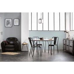 MILIBOO Table à Manger Ronde Industrielle Manguier Massif Et Métal D125 Cm ATELIER - Bois Clair / Noir -France MILIBOO Soldes 2022 15753545 5