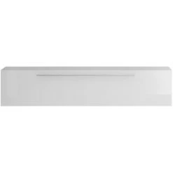MILIBOO Élément Mural TV Design Laqué Blanc Brillant Avec Baguette L138 Cm ETERNEL - Blanc Laqué