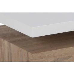 MILIBOO Table Basse Design Laquée Blanc Brillant Et Bois SONOMA - Bois Clair / Blanc Laqué -France MILIBOO Soldes 2022 15836603 3