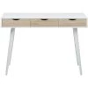 MILIBOO Bureau Scandinave Bois BALZAC - Blanc - Blanc