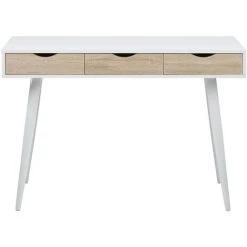 MILIBOO Bureau Scandinave Bois BALZAC - Blanc - Blanc