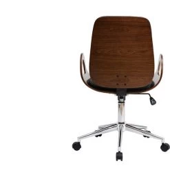 MILIBOO Fauteuil De Bureau Vintage Bois GLORY - Noyer / Noir - Noyer / Noir -France MILIBOO Soldes 2022 16172673 4
