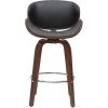MILIBOO Tabouret De Bar Pivotant Bois 65 Cm WALNUT - Noyer / Noir - Noyer / Noir
