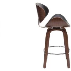 MILIBOO Tabouret De Bar Pivotant Bois 65 Cm WALNUT - Noyer / Noir - Noyer / Noir -France MILIBOO Soldes 2022 16458813 3