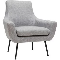 MILIBOO Fauteuil Design Gris Clair Et Métal Noir MONTANA - Gris Clair -France MILIBOO Soldes 2022 16612501 2