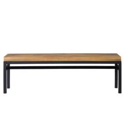 MILIBOO Banc Industriel Manguier Massif Et Métal L140 Cm YPSTER - Bois Clair / Noir