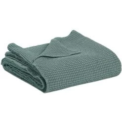 MILIBOO Plaid En Coton Vert Sauge 140 X 200 Cm YAM - Kaki