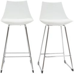 MILIBOO Tabourets De Bar Design Blancs 65 Cm (lot De 2) JUNE - Blanc