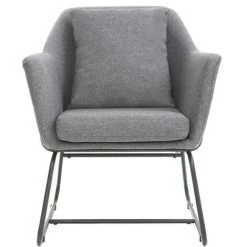 MILIBOO Fauteuil Design Tissu Structure Métal MONROE - Gris Foncé - Gris Foncé
