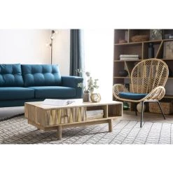 MILIBOO Table Basse Design Manguier Massif Et Laiton ZAIKA - Naturel -France MILIBOO Soldes 2022 17943796 5