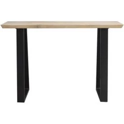 MILIBOO Console Moderne En Manguier Massif Et Métal Noir L120 Cm VIJAY - Bois Clair / Noir