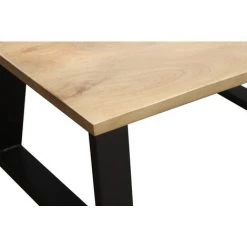 MILIBOO Table Basse En Manguier Massif Et Métal Noir VIJAY - Bois Clair / Noir -France MILIBOO Soldes 2022 17943802 4