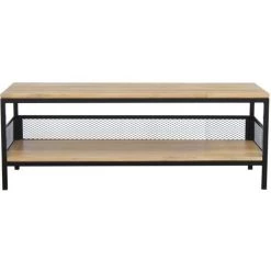 MILIBOO Table Basse Industrielle Manguier Massif Et Métal RACK - Naturel