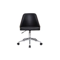 MILIBOO Fauteuil De Bureau Design Noir QUINO - Noyer / Noir