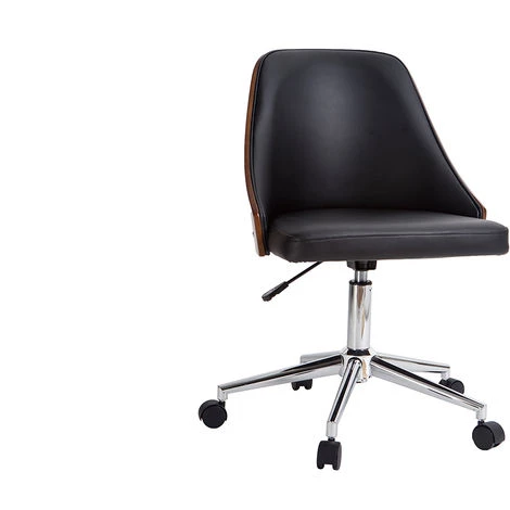 MILIBOO Fauteuil De Bureau Design Noir QUINO - Noyer / Noir 4 MILIBOO Fauteuil De Bureau Design Noir QUINO - Noyer / Noir – Image 2