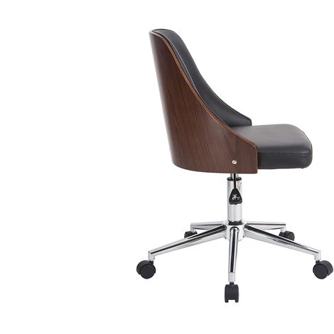 MILIBOO Fauteuil De Bureau Design Noir QUINO - Noyer / Noir 5 MILIBOO Fauteuil De Bureau Design Noir QUINO - Noyer / Noir – Image 3