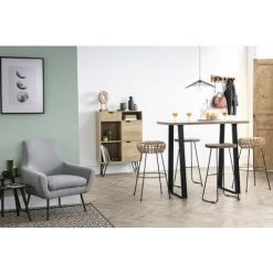 MILIBOO Buffet Haut En Manguier Massif Et Métal Noir VIBES - Naturel -France MILIBOO Soldes 2022 18121729 5