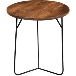 MILIBOO Tables Gigognes Rondes En Acacia Massif Et Métal AQUILA - Bois Clair / Noir -France MILIBOO Soldes 2022 18215400 3