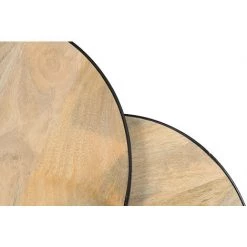 MILIBOO Tables Basses Gigognes Manguier Massif Et Métal BARREL - Bois Clair / Noir -France MILIBOO Soldes 2022 18215424 4