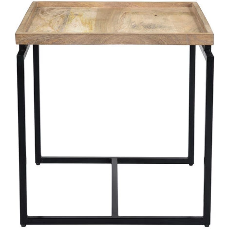 MILIBOO Table Basse Carrée En Manguier Massif Et Métal Noir L55 Cm FRAME - Bois Clair / Noir 5 MILIBOO Table Basse Carrée En Manguier Massif Et Métal Noir L55 Cm FRAME - Bois Clair / Noir – Image 3
