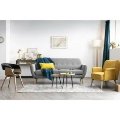 MILIBOO Fauteuil Scandinave Gris Foncé Et Bois AEOLA - Gris Anthracite -France MILIBOO Soldes 2022 18253940 5