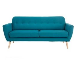 MILIBOO Canapé Scandinave 3 Places Tissu Bleu Canard KYNO - Bleu Canard