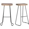 MILIBOO Tabourets De Bar Manguier Massif Et Métal 75 Cm (lot De 2) RUNKO - Bois Clair / Noir -France MILIBOO Soldes 2022 18262954 1