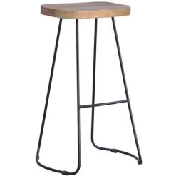 MILIBOO Tabourets De Bar Manguier Massif Et Métal 75 Cm (lot De 2) RUNKO - Bois Clair / Noir -France MILIBOO Soldes 2022 18262954 3