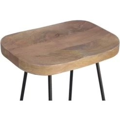MILIBOO Tabourets De Bar Manguier Massif Et Métal 75 Cm (lot De 2) RUNKO - Bois Clair / Noir -France MILIBOO Soldes 2022 18262954 4