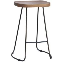 MILIBOO Tabourets De Bar Manguier Massif Et Métal 65 Cm (lot De 2) RUNKO - Bois Clair / Noir -France MILIBOO Soldes 2022 18262962 3