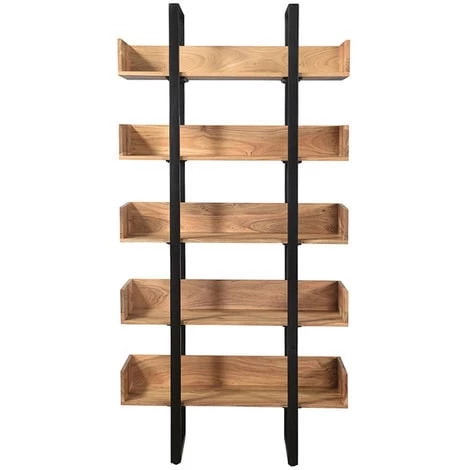 MILIBOO Bibliothèque Industrielle En Acacia Massif Et Métal Noir L90 Cm TAO - Naturel 3 MILIBOO Bibliothèque Industrielle En Acacia Massif Et Métal Noir L90 Cm TAO - Naturel