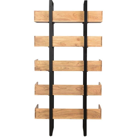 MILIBOO Bibliothèque Industrielle En Acacia Massif Et Métal Noir L90 Cm TAO - Naturel 6 MILIBOO Bibliothèque Industrielle En Acacia Massif Et Métal Noir L90 Cm TAO - Naturel – Image 4