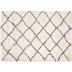 MILIBOO Tapis Polypropylène Naturel Et Bleu 120 X 170 Cm BERBERE - Bleu Foncé