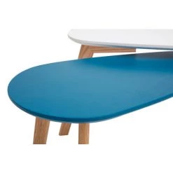 MILIBOO Tables Basses Scandinaves Blanc Et Bleu Canard (lot De 2) ARTIK - Bleu Canard -France MILIBOO Soldes 2022 18336526 3