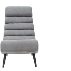 MILIBOO Fauteuil Design Tissu Effet Velours Gris Et Métal Noir TAYLOR - Gris Velours