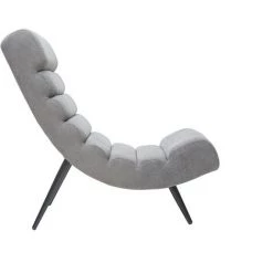 MILIBOO Fauteuil Design Tissu Effet Velours Gris Et Métal Noir TAYLOR - Gris Velours -France MILIBOO Soldes 2022 18392761 3