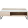 MILIBOO Table Basse Relevable Bois Clair Et Verre Fumé Blanc WYNN - Blanc -France MILIBOO Soldes 2022 18512615 1