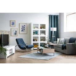 MILIBOO Table Basse Relevable Bois Clair Et Verre Fumé Blanc WYNN - Blanc -France MILIBOO Soldes 2022 18512615 5