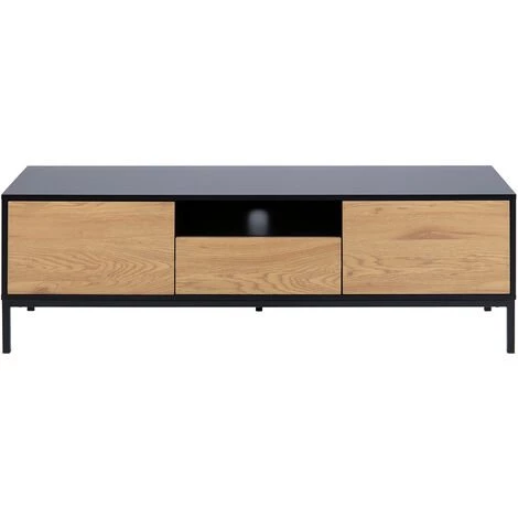MILIBOO Meuble TV Industriel Bois Et Métal L140 Cm TRESCA - Bois Clair / Noir 3 MILIBOO Meuble TV Industriel Bois Et Métal L140 Cm TRESCA - Bois Clair / Noir