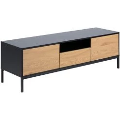 MILIBOO Meuble TV Industriel Bois Et Métal L140 Cm TRESCA - Bois Clair / Noir 7 MILIBOO Meuble TV Industriel Bois Et Métal L140 Cm TRESCA - Bois Clair / Noir -France MILIBOO Soldes 2022 18512620 2